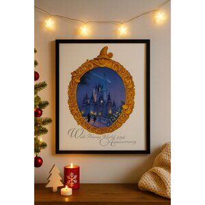 Walt Disney World 25th Anniversary Poster Cinderella Castle 1996 Vintage Disney